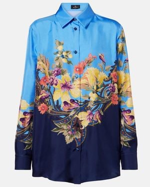 Etro Floral Silk Shirt - Blue