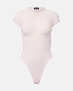 Wardrobe NYC Sheer Technical Bodysuit - Pink
