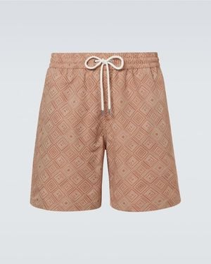 Frescobol Carioca Santos Printed Swim Trunks - Natural