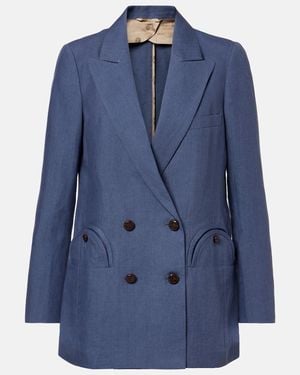 Blazé Milano Everynight Linen Blazer - Blue