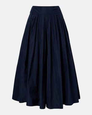Max Mara Pleated Taffeta Maxi Skirt - Blue