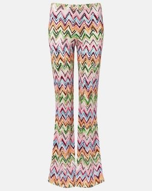 Missoni Zigzag High-Rise Flared Pants - White