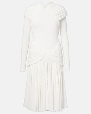 Ferragamo Midikleid Aus Crepe-Jersey - Weiß