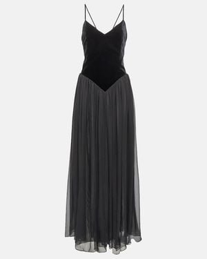 Chloé Velvet And Silk Maxi Dress - Black