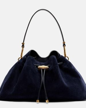 Jimmy Choo Bucket Bag Cinch Aus Veloursleder - Blau