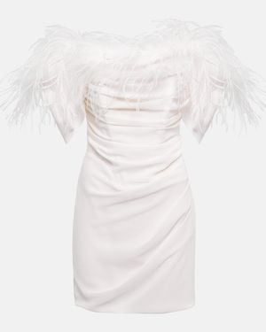 GIUSEPPE DI MORABITO Feather-Trimmed Minidress - White