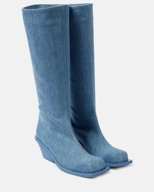 Gia Borghini Blondine Denim Knee-High Boots - Blue