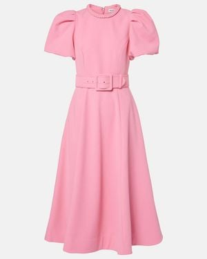 Rebecca Vallance Rosita Puff-Sleeve Midi Dress - Pink