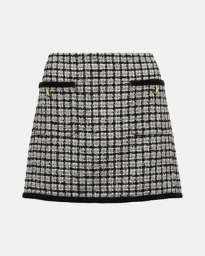 Miu Miu Checked Boucle Miniskirt - Black