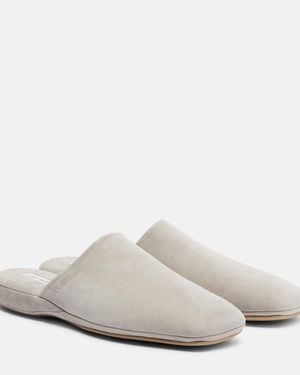 Calvin Klein Slippers Hugh Aus Veloursleder - Weiß