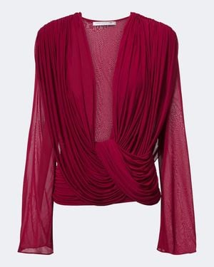 Christopher Esber Ripple Draped Jersey Top - Red