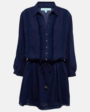 Melissa Odabash Scarlett Lace-trimmed Minidress - Blue
