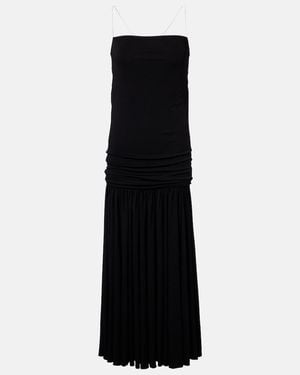 Jacquemus Abiha Gathered Jersey Midi Dress - Black