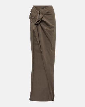Rick Owens Drkshdw Gathered Cotton Maxi Skirt - Natural