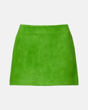 STAUD Crest Suede Miniskirt - Green