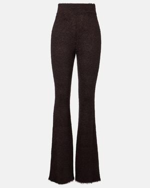Loro Piana Silk And Cashmere Flared Trousers - Black