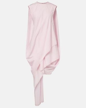 Jacquemus Traversin Asymmetric Cotton Poplin Minidress - Pink
