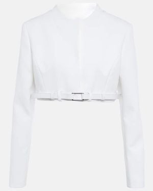 Coperni Trompe L'Oeil Cropped Jacket - White