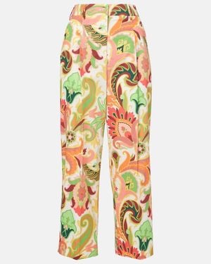 Etro Printed Cotton Wide-Leg Trousers - Multicolour