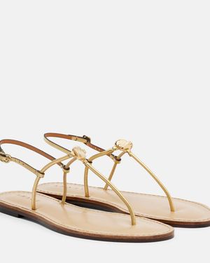 Amanu Naivasha Leather Thong Sandals - White