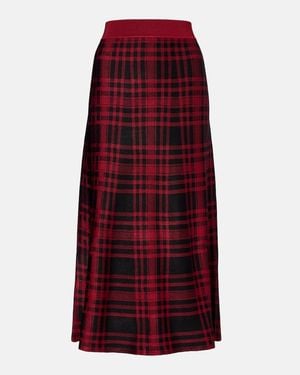 Polo Ralph Lauren Plaid Midi Skirt - Red