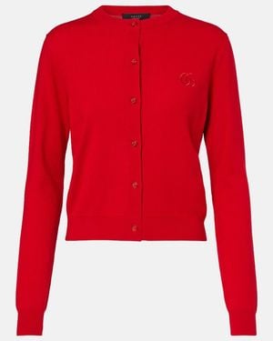 Gucci Cardigan Double G Aus Wolle - Rot