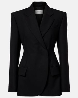 Sportmax Double-Breasted Peplum Blazer - Black