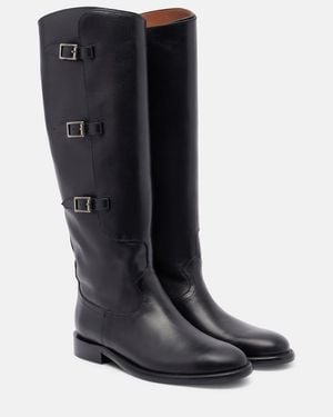 Paris Texas Montana Leather Knee-High Boots - Black