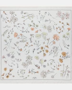 Loro Piana Floral Silk Scarf - Metallic