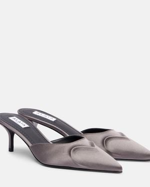 Alaïa Le Cour 3D 55 Satin Mules - Grey