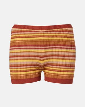 Bananhot Shorts Acanalados Jack A Rayas - Naranja