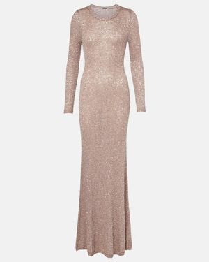 Balenciaga Sequined Maxi Dress - Natural