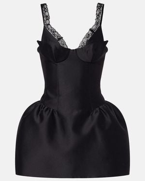ShuShu/Tong Vestido Corto Con Encaje - Negro