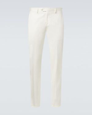 Lardini Mid-Rise Cotton Slim Trousers - White