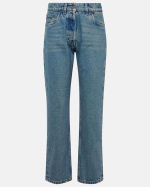 Prada Straight Mid-Rise Jeans - Blau