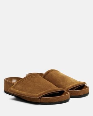 Phoebe Philo Suede Slides - Brown