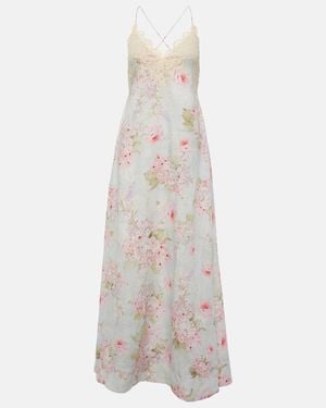 Zimmermann Halliday Lace-Trimmed Floral Maxi Dress - White