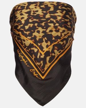 Christopher Esber Printed Silk Top - Black