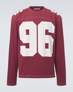 Acne Studios Bedrucktes Longsleeve Aus Baumwolle - Rot