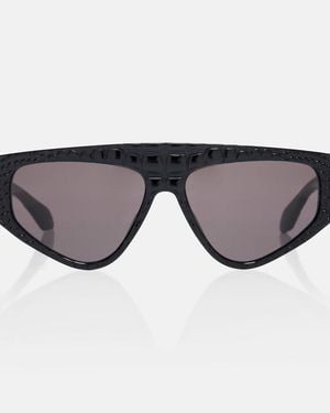 Alaïa Lettering Logo Flat-Top Sunglasses - Brown