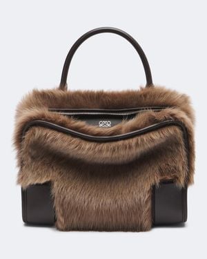 Loewe Henkeltasche Amazona 180 Medium Aus Shearling - Braun