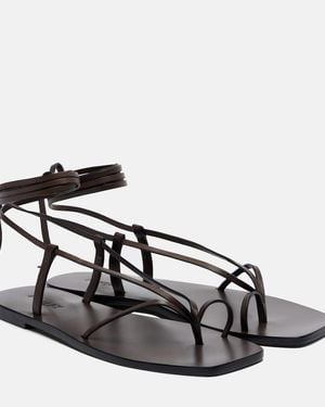 A.Emery Nolan Leather Thong Sandals - Black