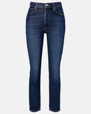 Agolde Riley High-Rise Straight Jeans - Blue
