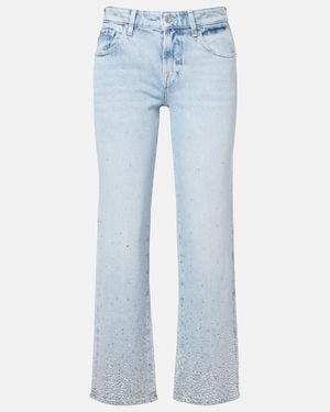 7 For All Mankind Calie Embellished Straight Jeans - Blue