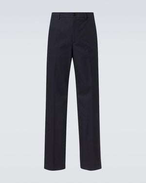 Gucci Cotton Twill Straight Trousers - Blue
