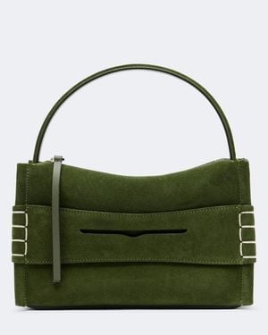 JW Anderson Loafer Small Suede Top-Handle Bag - Green