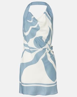 SIR. Lilou Halterneck Silk Minidress - Blue