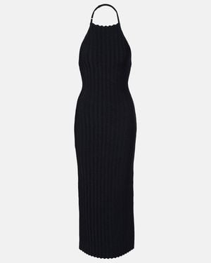 Jacquemus Tablier Knitted Midi Dress - Blue