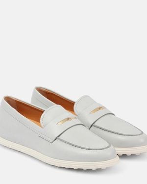 Tod's Leather Loafers - White