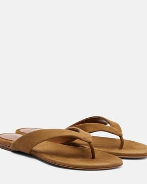 Le Monde Beryl Suede Thong Sandals - Brown